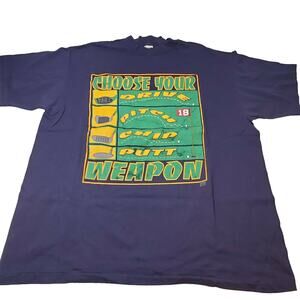 Delta Cotton Choose Your Weapon Golf Club T Shirt Size XL Navy Blue Made in USA